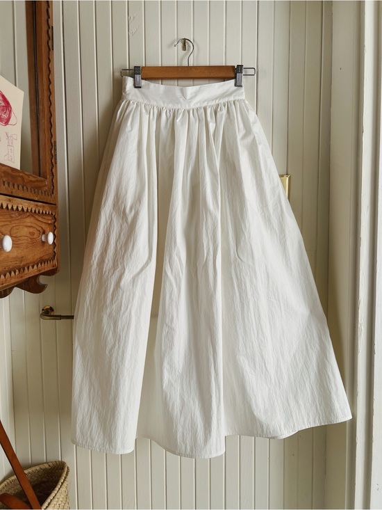 Jesse Kamm Dresses & Skirts - Jesse Kamm Ranch Skirt | White Full Midi Gathered Waist Skirt | Size S